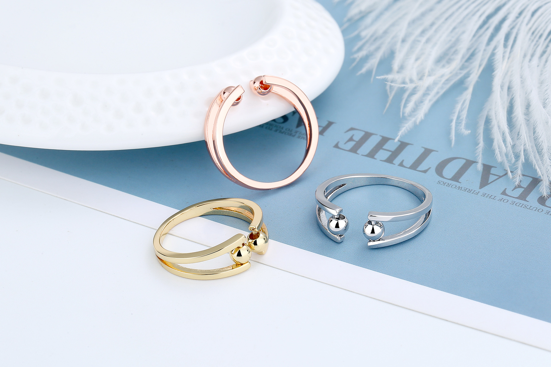 Fashion Geometric Copper Rings