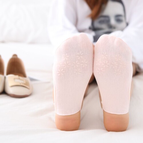 Socks Women's Suspender Boat Socks Invisible Shallow Mouth Summer Thin High Heels Forefoot Half Palm Socks Non-Falling Heel Short Socks