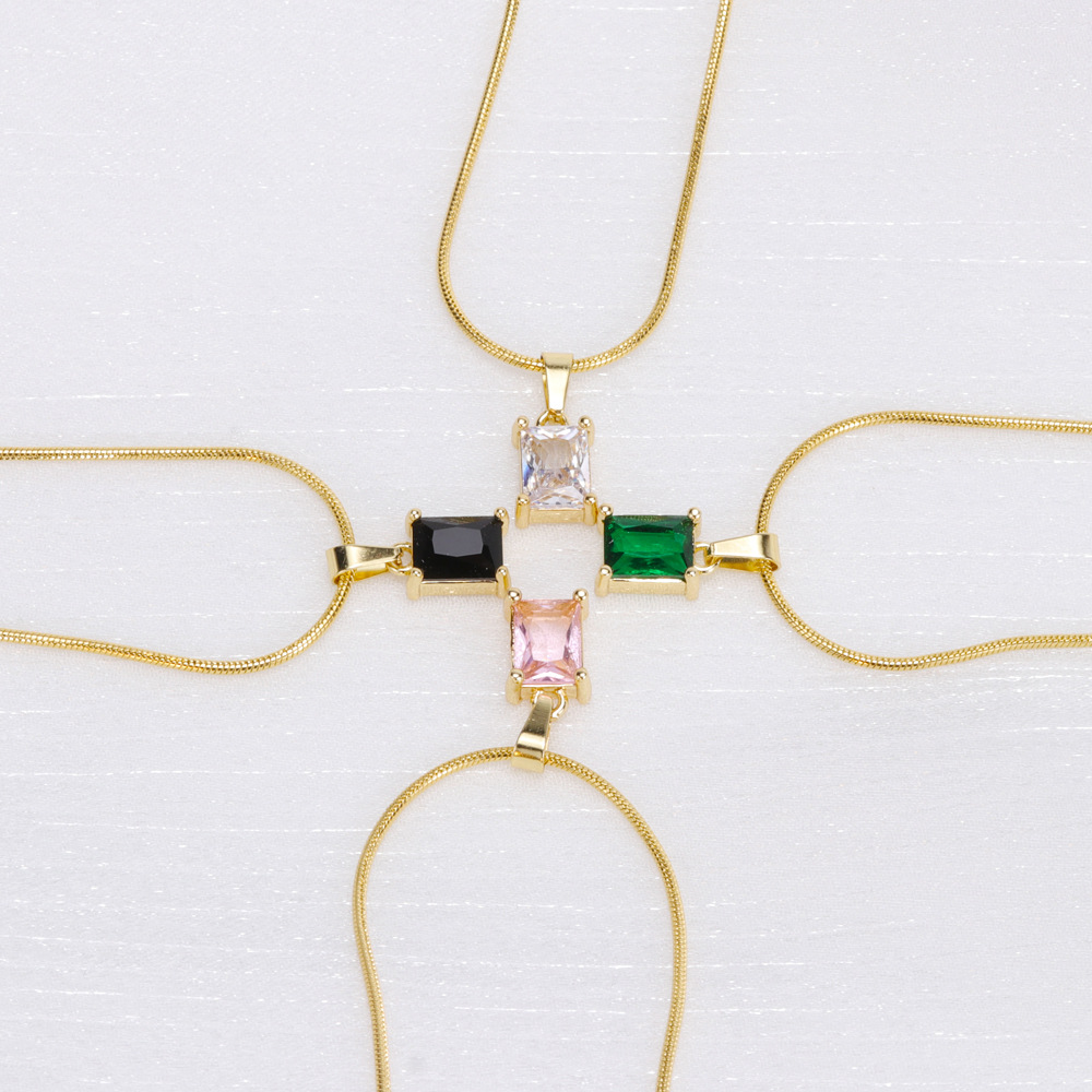 30g Weight Zircon Inlay Material Pendant Necklace Classification 1 Piece Quantity Daily Occasion Stainless Steel Material Geometric Pattern Unisex Gender Inlay Design Simple Style Style Simple Style Geometric Stainless Steel Inlay Zircon Pendant Necklace 15