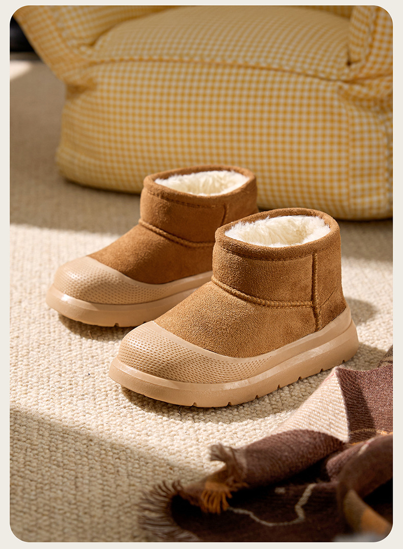 Happy Mary children's winter warm snow boots boys non slip waterproof girls cotton boots outdoor thickened large cotton shoes_viptrois.com