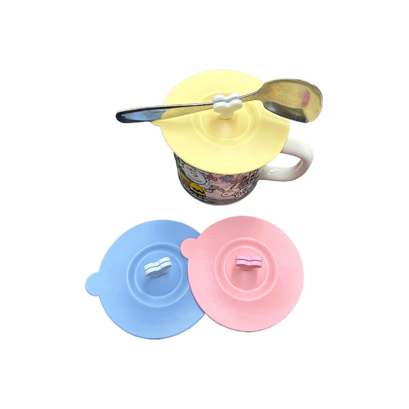 Food silicone, ceramic glass cover, glass creative cartoon universal silicone dust cover, 10cm, simple and elegant design