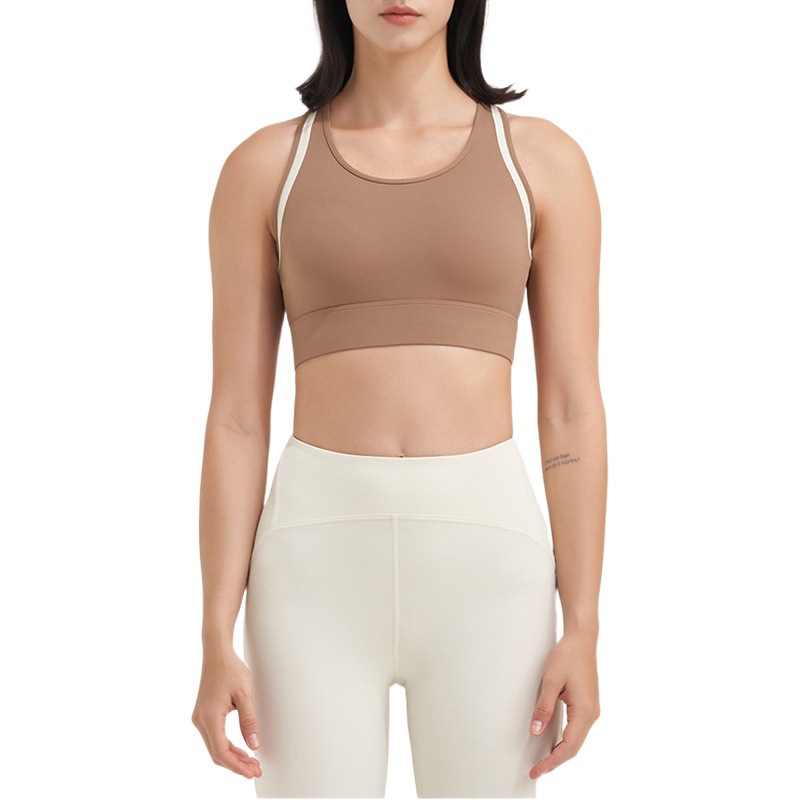 Ropa interior deportiva fija chaleco sin costuras cojín del pecho belleza sujetador integrado sin anillo de acero nuevas mujeres al por mayor