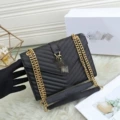Black, Small, Gold Buckle