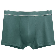 新品純色男士內褲純棉透氣彈力青年男士中腰無痕平角褲四角褲