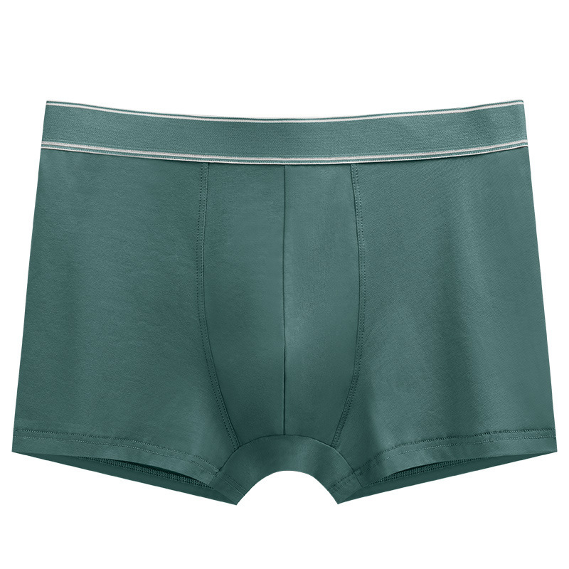New Solid Color Men's Underwear Pure Cotton Breathable Stretch Youth Men's Mid-Waist Seamless Boxers Boxers