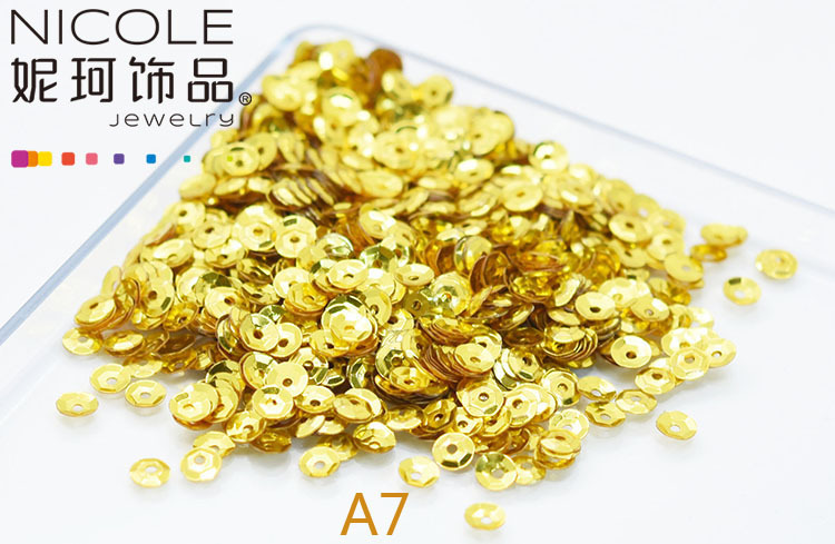 Austria importó lentejuelas 4mm cóncavo bordado francés Glitter Ropa Accesorios 10g Pack