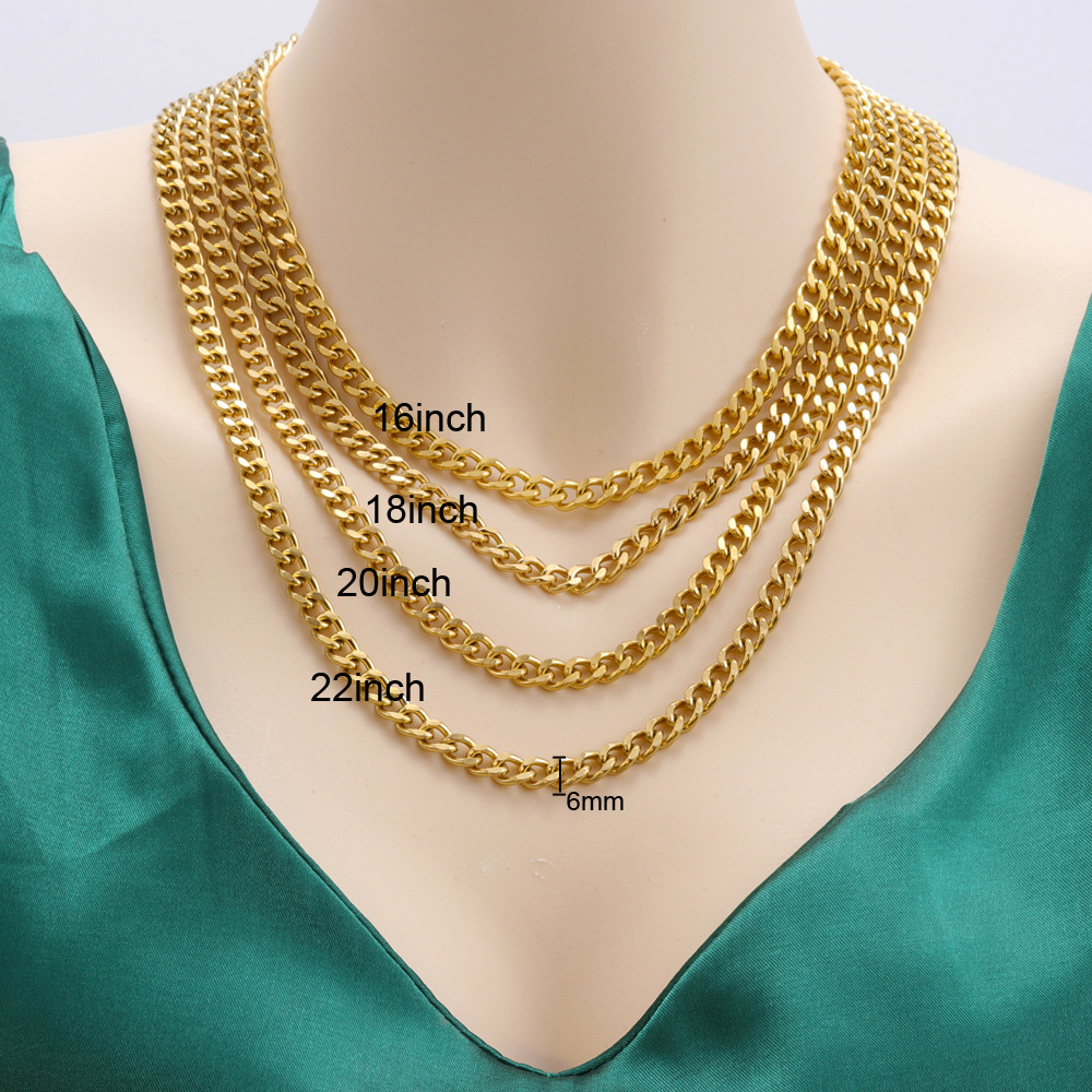5g Weight Bracelets, Necklace Classification Fashion Solid Color Titanium Steel Inlaid Gold Bracelets Necklace 1 Piece