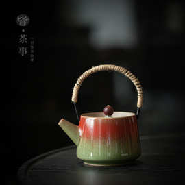 家用茶壶单壶复古中式提梁壶陶瓷功夫茶具单个带过滤泡茶壶泡茶器