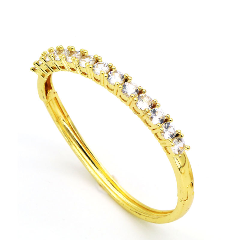 Fashion Star Copper Inlay Zircon Bangle 1 Piece