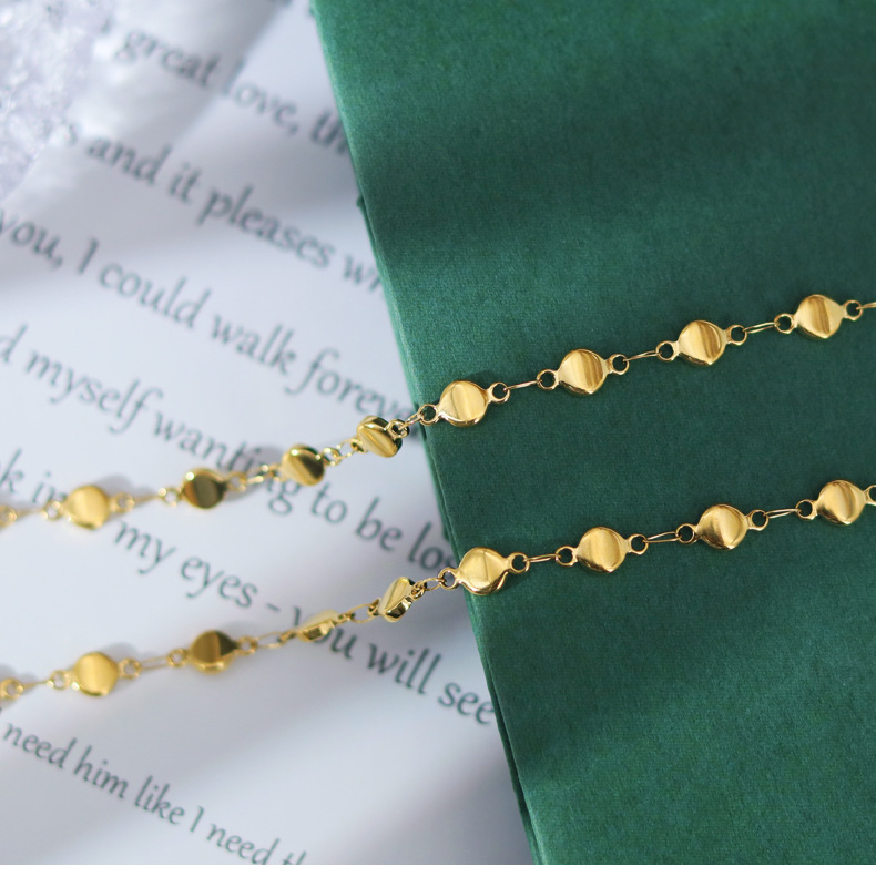 Simple Style Geometric Titanium Steel Gold Plated Necklace