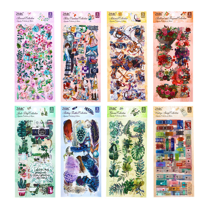 Yi Zhiwu colección transparente impermeable mascota retro pegatinas diarias DIY material de decoración de papelería transfronteriza