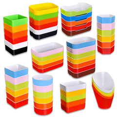 Melamine hot pot restaurant skewers with incense rectangular two-color commercial side dishes self-service barbecue plates plastic restaurant tableware