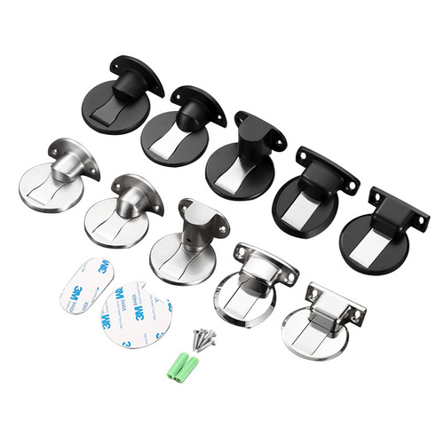 304 stainless steel floor suction punch-free invisible door stop floor-mounted adjustable wooden door suction anti-collision strong magnetic door block door collision