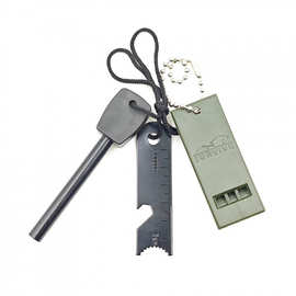 方形口哨大号打火棒户外生存求生镁棒套装装备