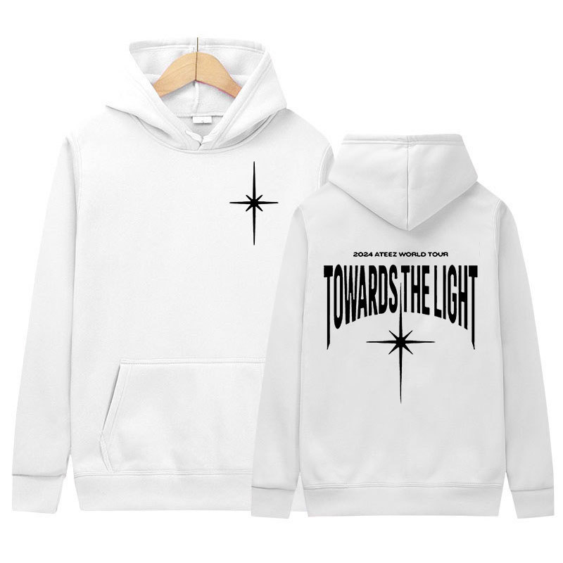 Corea del Sur ATEEZ 2024 World Tour Suéter hacia la sudadera con estampado de color claro Hip Hop Kpop para hombres y mujeres