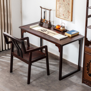 Chinese Solid Wood Calligraphy Table and Chair, Painting Table, Bamboo Chinese Study Table, Writing Desk, Home Study Table, Office Book P^