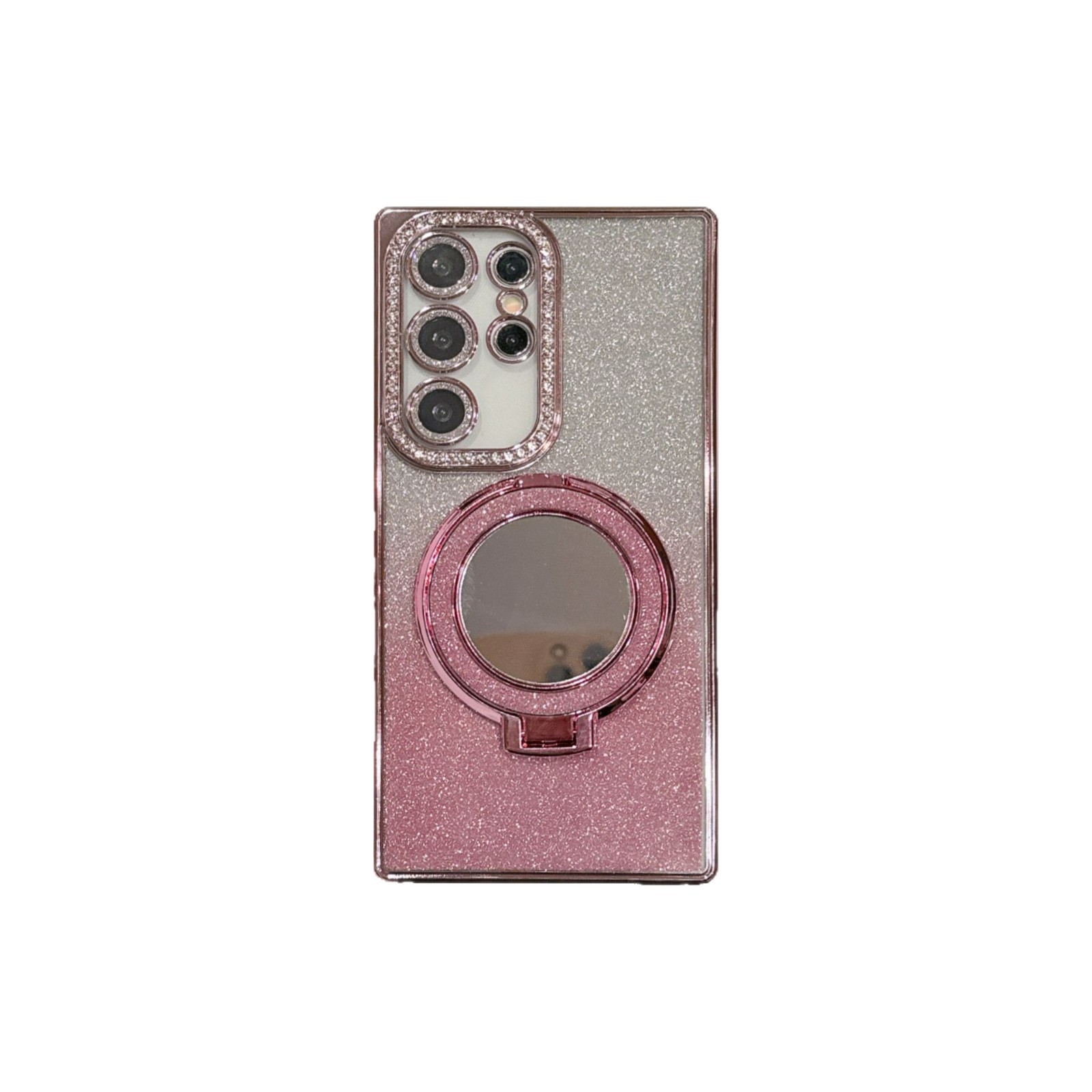 Aplicable para Samsung S26 Ultra Water Diamond Case S24 Soporte de espejo S23 Flash Powder S25 todo incluido a prueba de caídas
