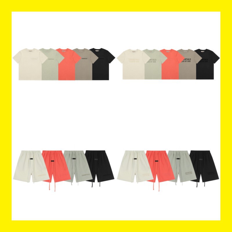 Season 8 ESSENTIALS FEAR OF GOD Flocking Shorts High Street Casual Loose Pants Foreign Trade Season 8 ESSENTIALS FEAR OF GOD Flocking Shorts High Street Casual Loose Pants Foreign Trade