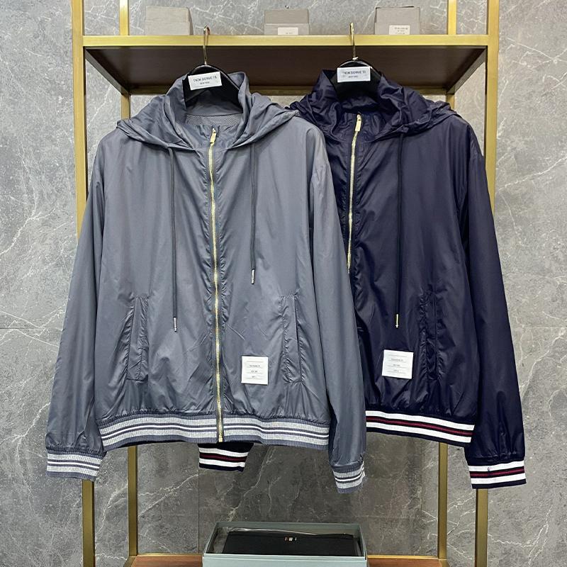 tnom biowhe tb rib stitching thin coat new woven hooded jacket design sense sports coat men