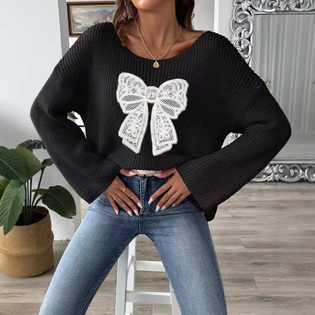 Damenbekleidung Damen Pullover Pullover eine Schulter schulterfrei Trompetenärmel Pullover_voghion.com