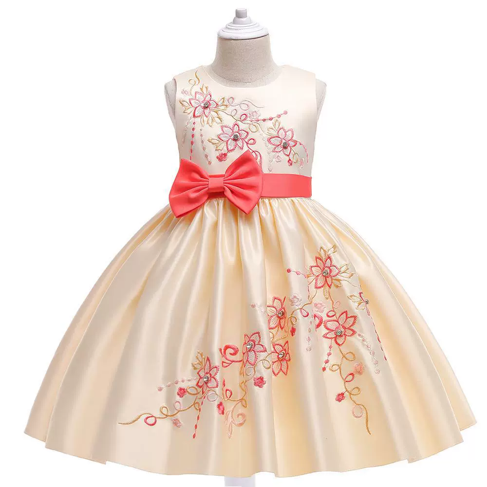 Амазонка новый атласная вышивка принцесса платье платье бисер юбка девушка подиум платье цветочница платье