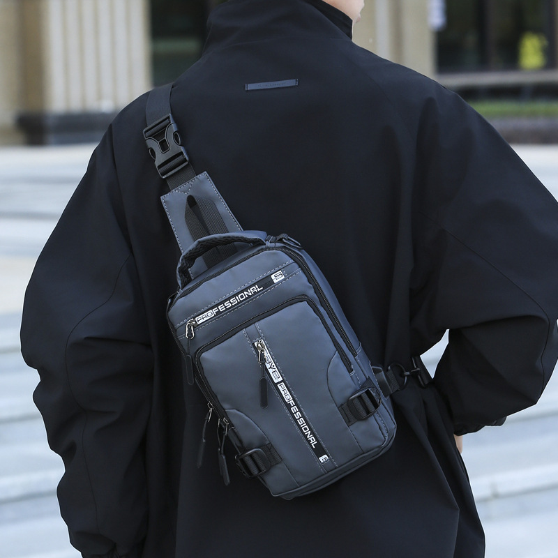 Simple ocio nuevo tipo de bolso de pecho multifuncional de hombre, moda versátil, mochila de hombro, mochila de tela espacial impermeable