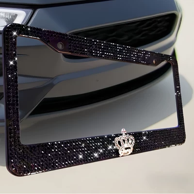 Steel Acrylic Rhinestone License Plate | License plate holder/license plate holder