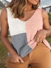W 49461L Women's Color Block Knit Tank ײɫ��֯���� �羳