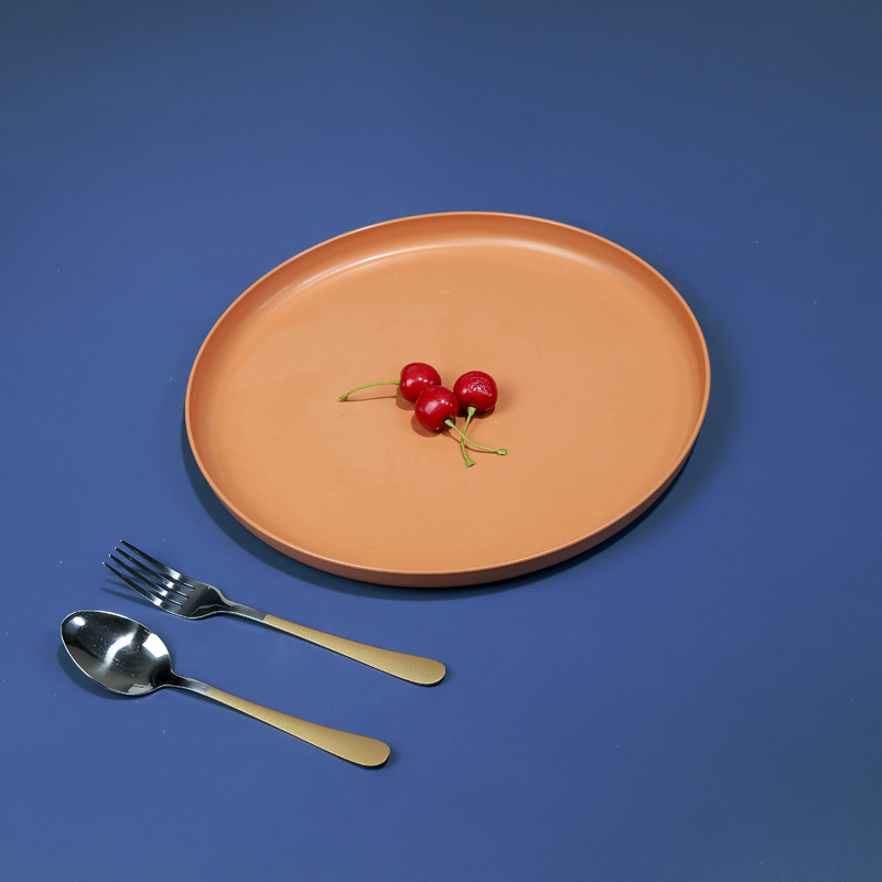 30cm bandeja redonda paja de trigo placa hogar taza de té Placa de fruta Placa de puesto bandeja placa resistente a la caída