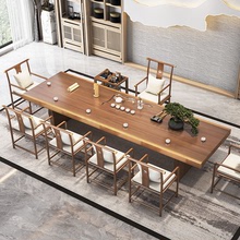 新中式禅意功夫茶台现代原木泡茶桌办公室实木茶桌椅简约茶几组合