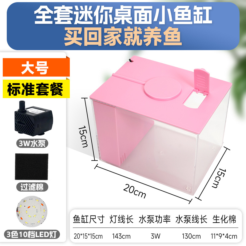 Acuario Ecológico de Escritorio con Filtro Externo e Iluminación para Sala de Estar image 12