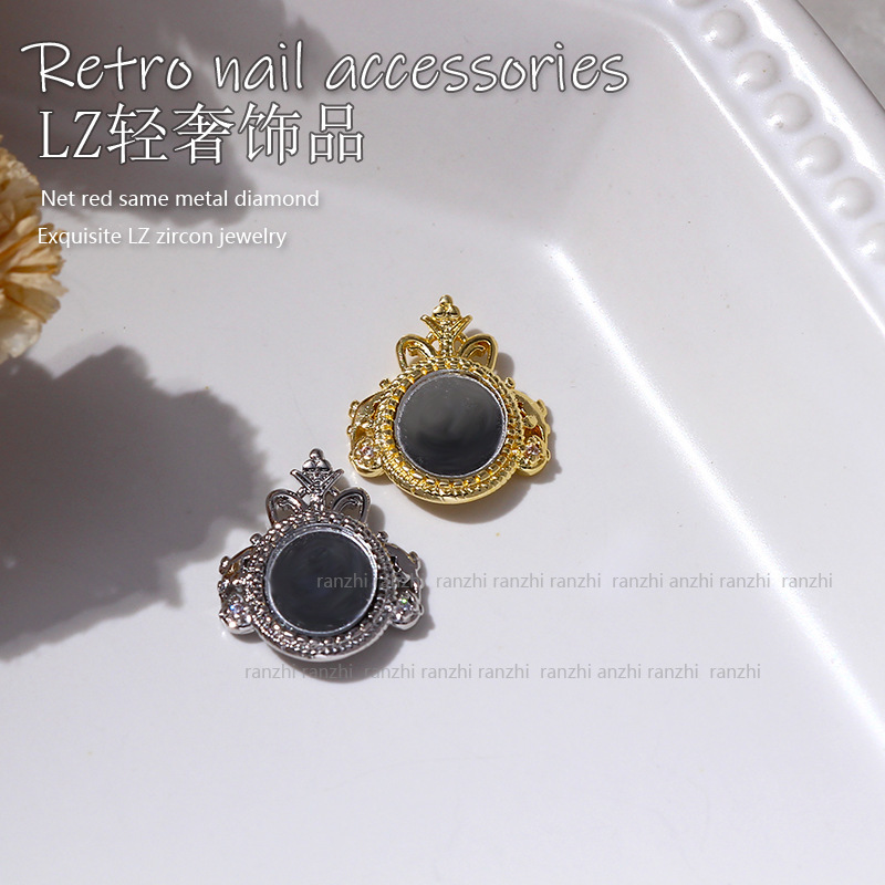 Online celebrity Chanel style nail jewelry wholesale 2022 new metal super shiny elegant simple mirror nail decorations