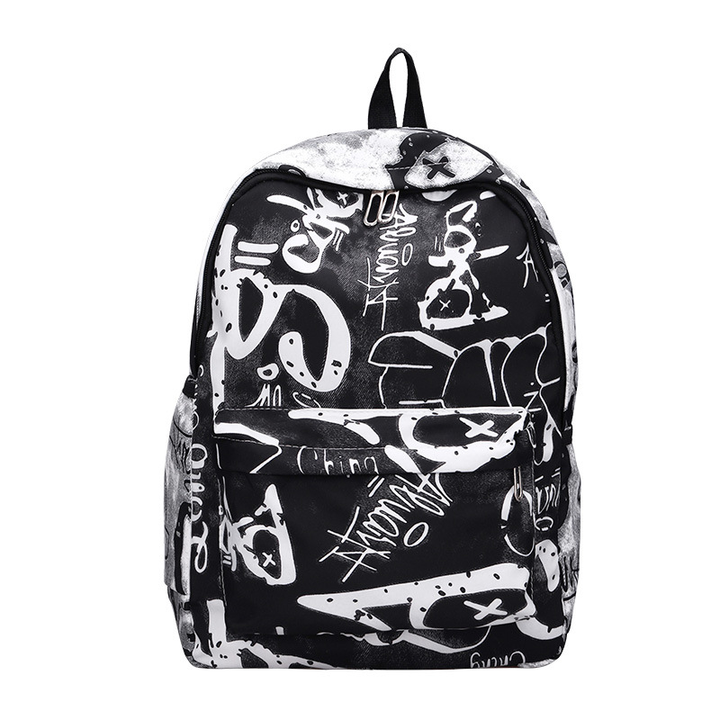Nuevo estudiante de secundaria mochila personalizada carta graffiti mochila pareja de gran capacidad mochila bolso de viaje moda