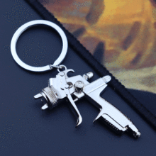 迷你金属水枪气枪金属钥匙扣挂件 创意玩具枪钥匙扣设计 一件代发