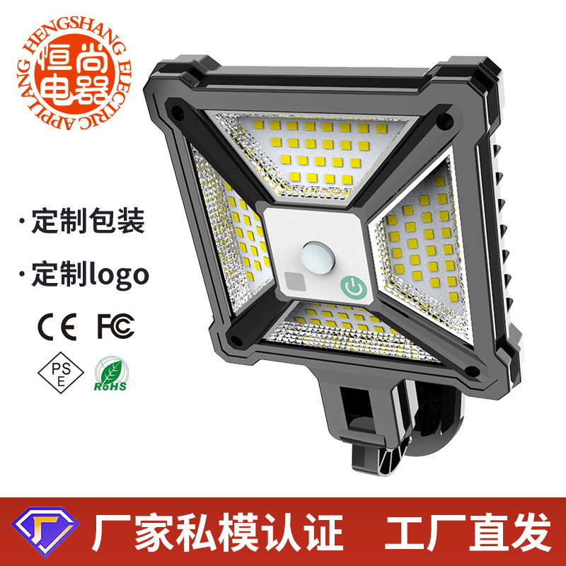 Procesamiento de farolas solares transfronterizas personalizadas, farolas de control remoto de inducción del cuerpo humano, luces de jardín para colgar en la pared al aire libre al por mayor