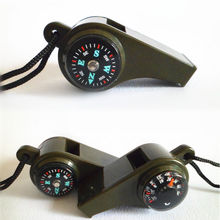 野外求生用品七合一口哨多功能便攜應急指南針放大鏡手電筒溫度計