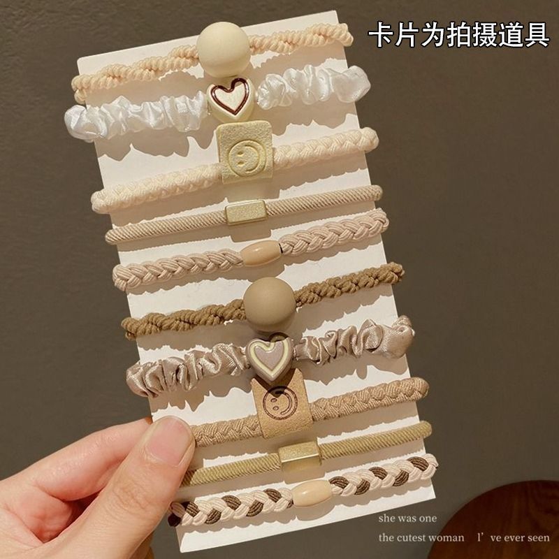 conjunto mixto de alta elasticidad, cabello de cabello duradero, temperamento simple, cabello de cabello de cola de caballo alto, sensación de alto nivel, nuevo anillo de cabello