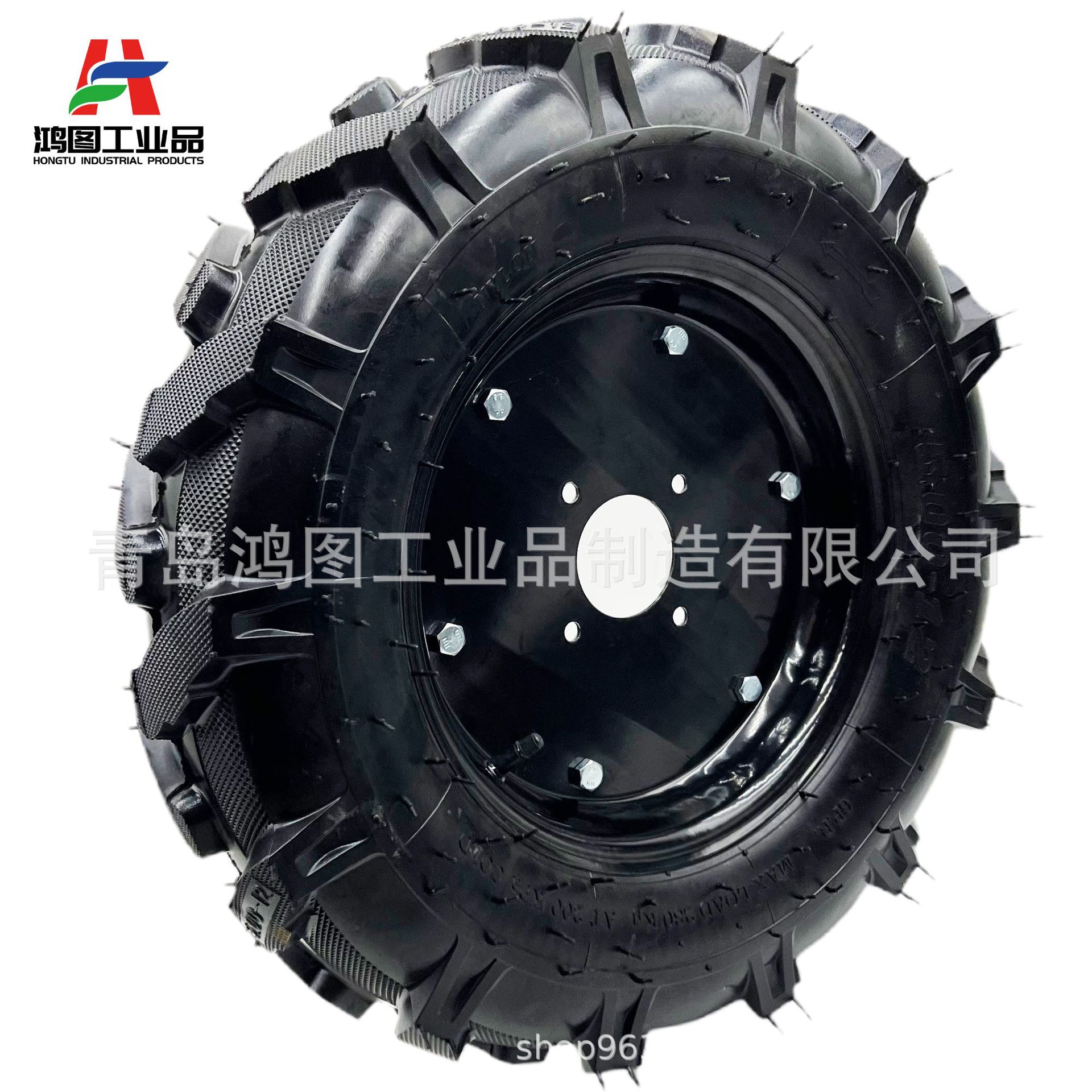 22英寸5.00-12微耕机轮胎人字纹橡胶充气轮胎拖拉机农用机械轮子