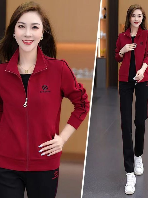 跨境秋款运动套装女2025新款时尚休闲两件套洋气显瘦跑步卫衣裤潮|undefined