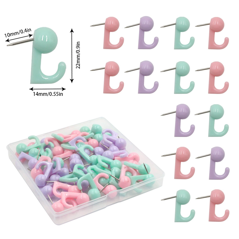 Макарон цвет конфеты цвет колышка 50 шт/коробка фото настенный колышек крюк мягкая доска гвоздь для студентов канцелярских товаров