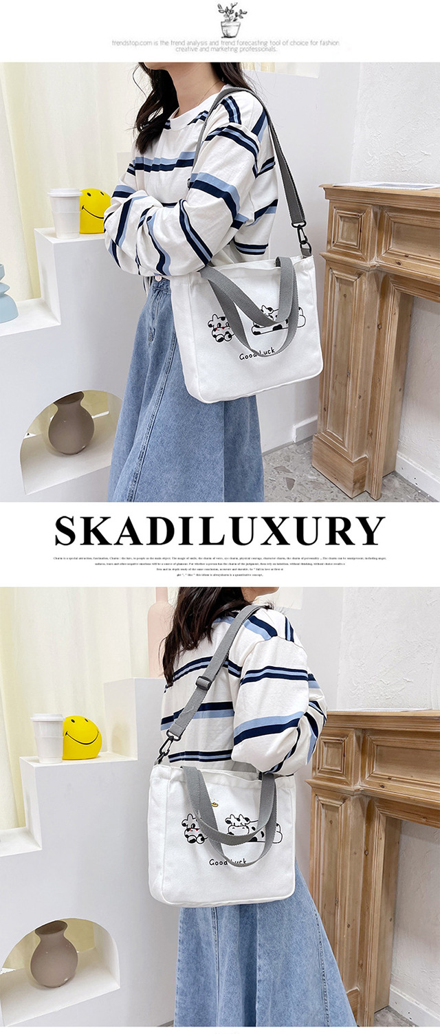 Small canvas bag, Japanese-style Instagram bag, student shoulder bag, Korean-style small, cute and artistic hand-held bag undefined