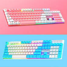 獵擎 N35 拼色混光鍵盤機械手感客制化拼色游戲鍵盤有線背光鍵盤