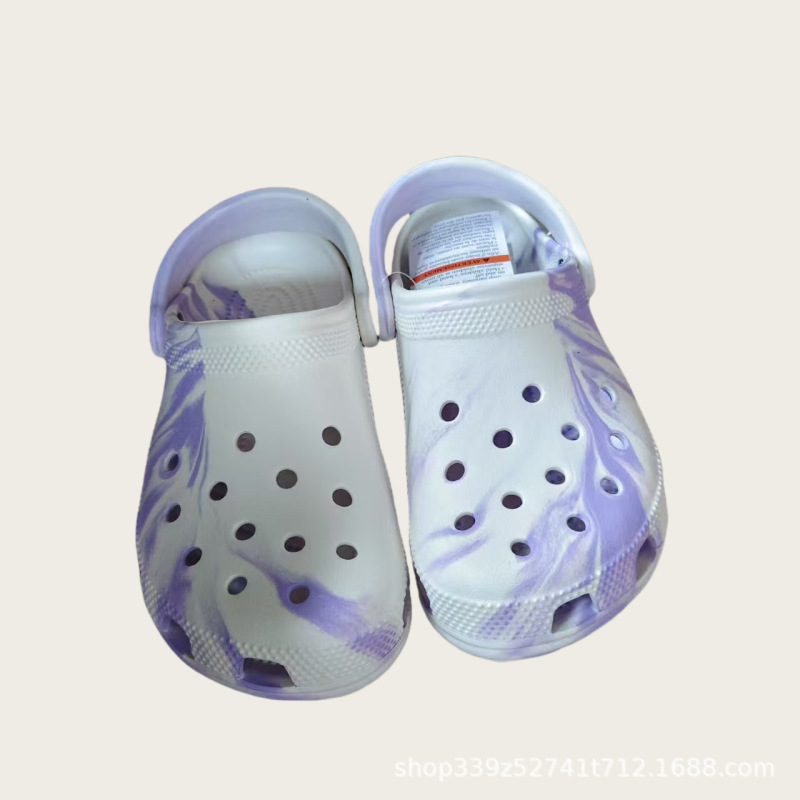 2025 New Marble-Patterned Star-Studded Clogs for Men and Women, Classic Non-Slip Beach Sandals Wholesale