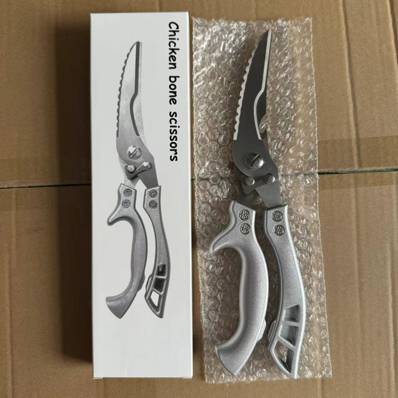 cocina de acero inoxidable tijeras de cocina doméstica multifuncional tijeras de matar peces huesos poderosas tijeras de alimentos de rebote automático