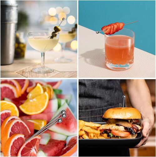 Cross-border 304 stainless steel high-looking ins style fruit needle cocktail sign dessert snack decoration fruit plate fruit sign
