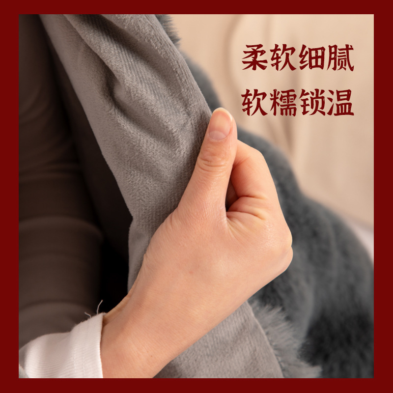 跨境亚马逊电热毯泡泡兔毛电热盖毯可水洗办公午休暖身毯加热盖毯|undefined