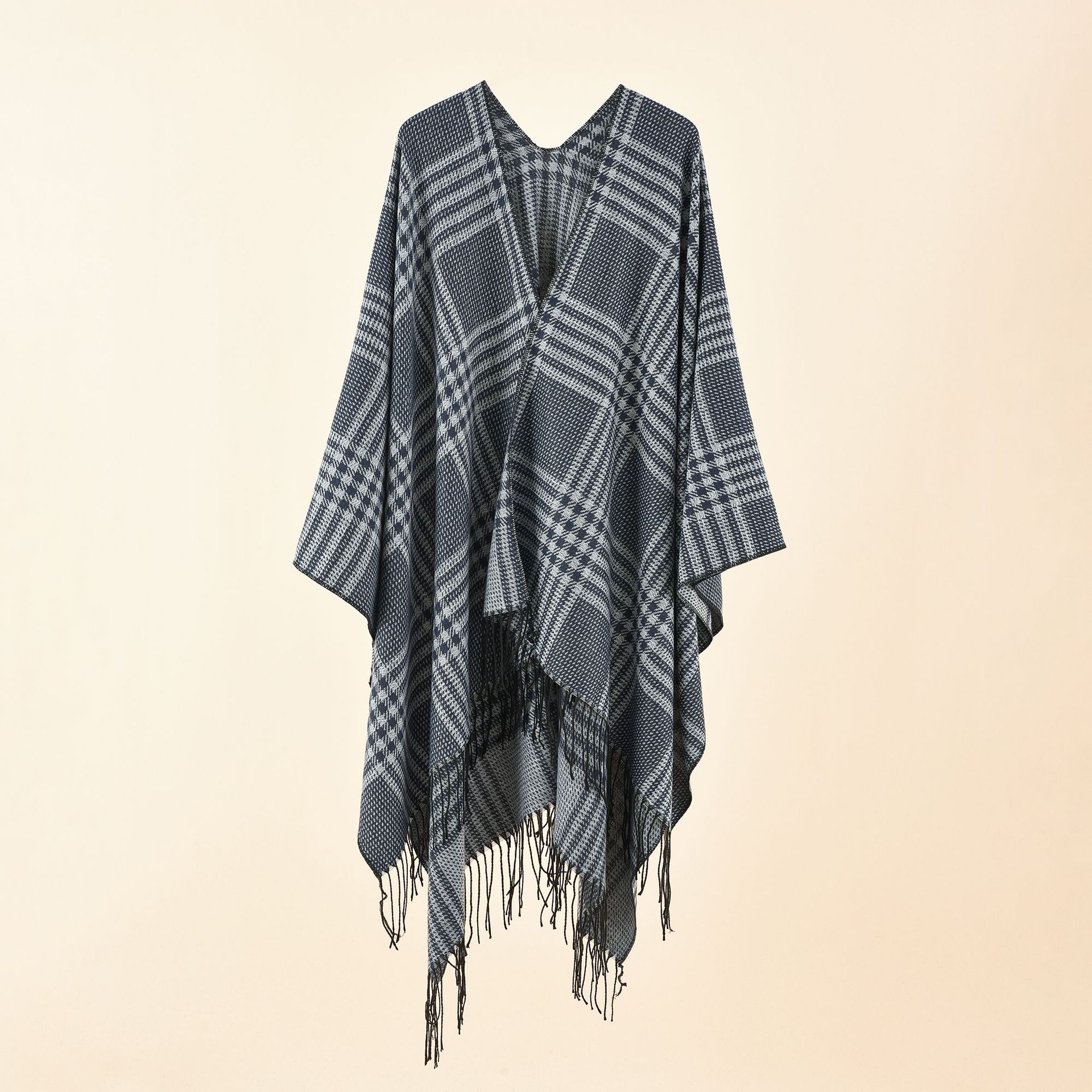 Capa del Mantón de las mujeres europeas y americanas Otoño e Invierno grande Plaid split regular suave cálido chal de moda coreana chal
