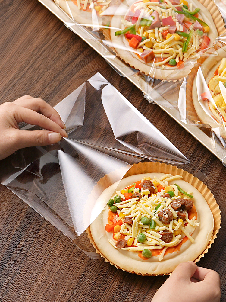 Papel de pizza bolsas de embalaje de pan de grado alimenticio auto sellado tostadas bags de embalaje transparentes cojín de aceite resistente a altas temperaturas horneado