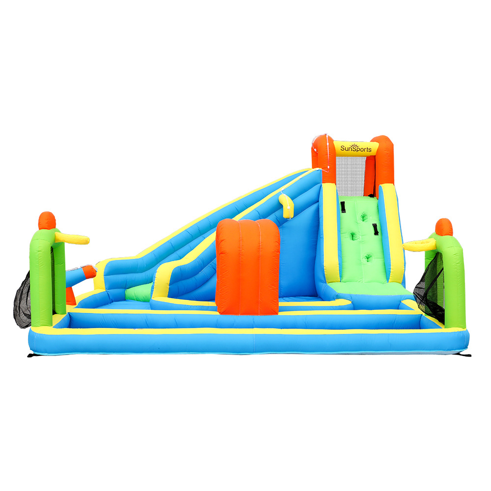 SunSports | Castillo inflable pequeño hogar tipo castillo inflable cama de salto para niños tobogán castillo inflable piscina de olas