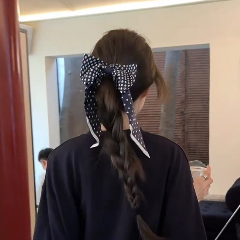 Coreano de alta sensibilidad de onda punto arco de cabello relajado otoño invierno anillo de cabello intestino ligero de lujo de alta calidad cuerda de cabello flotante